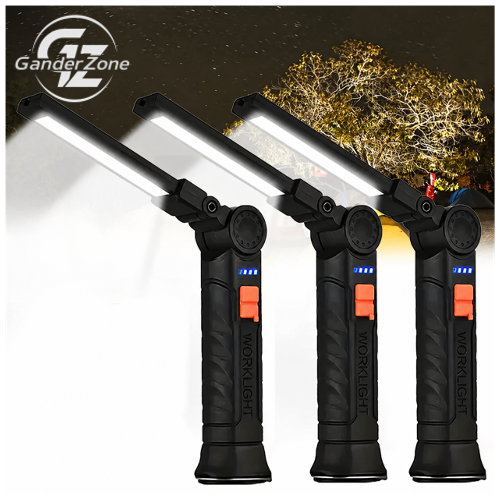 FlexBeam 360 Magnetic COB LED Work Light Rechargeable Hands Free Inspection Light for Garage Camping and Emergency Use