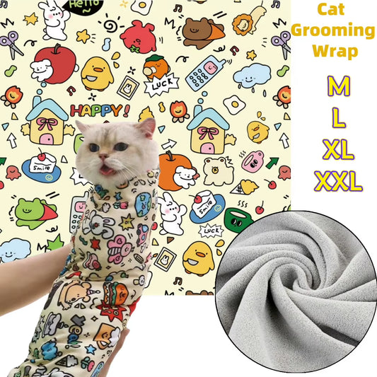 PurrWrap Cat Grooming Swaddle Anti Bite Scratch Resistant Cat Wrap for Nail Clipping Grooming and Care